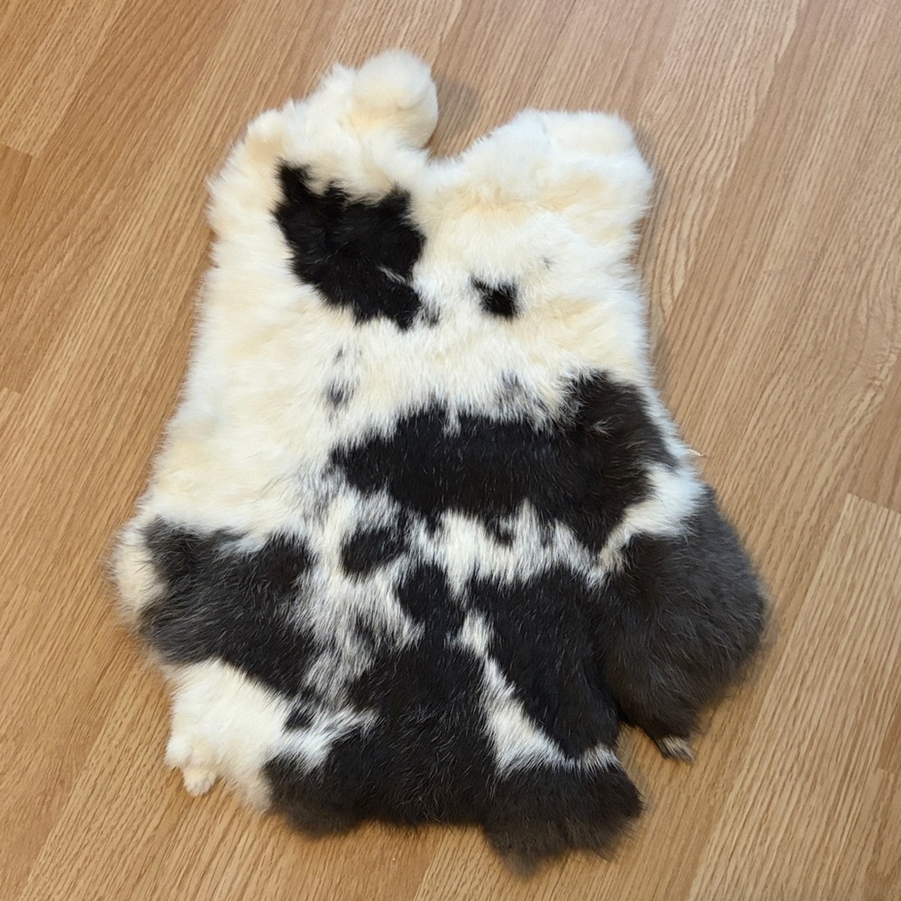 #0015 Genuine Soft Rabbit Fur Pelt - Natural Tanned Craft Supply Hide